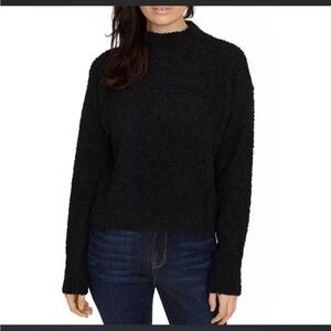 Sanctuary Charcoal black soft cozy Eyelash Knit Popover L